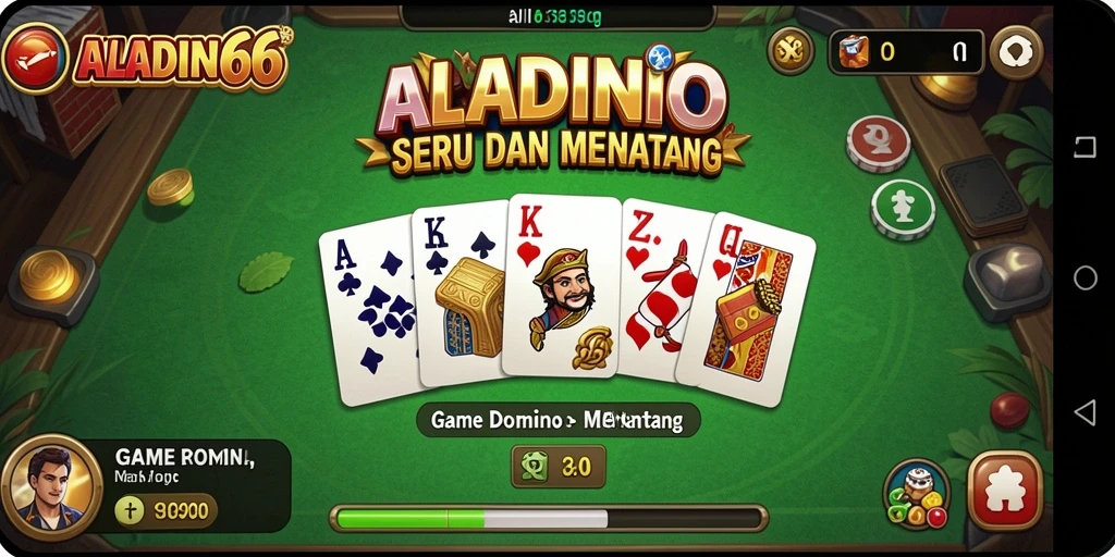 Tampilan gameplay menarik dari ALADIN66, menampilkan keseruan permainan Domino.