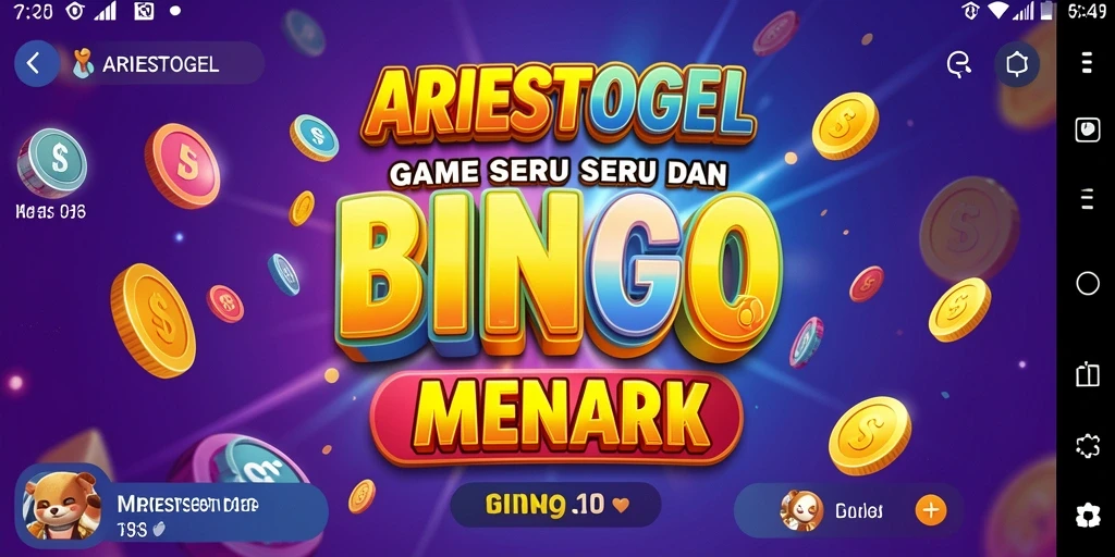 Tampilan gameplay menarik dari ARIESTOGEL dengan tema Bingo.
