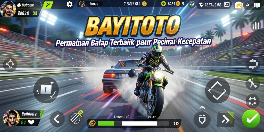 Screenshot utama <strong>BAYITOTO</strong> menampilkan aksi balap yang cepat dan mendebarkan.
