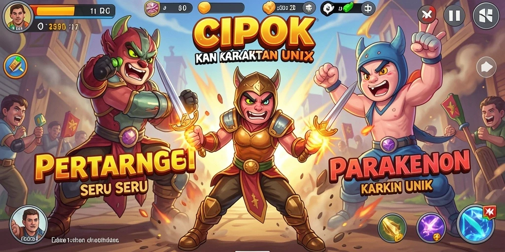 Tangkapan layar gameplay CIPOK yang menunjukkan pertarungan intens.