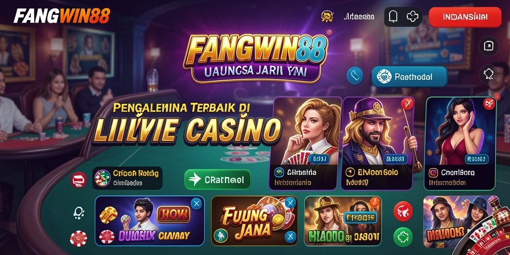 Tampilan gameplay Live Casino yang mendebarkan di FANGWIN88.