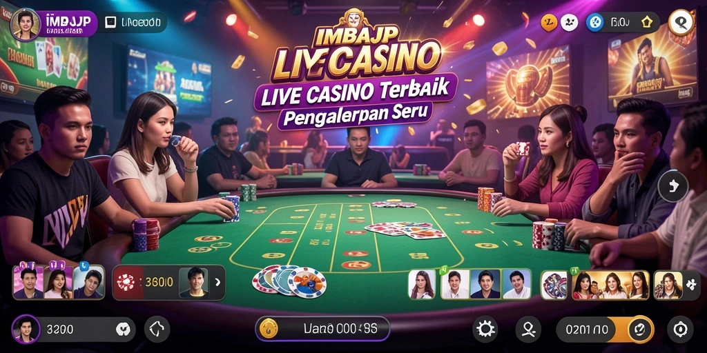 Tampilan gameplay Live Casino IMBAJP yang menarik dan interaktif.