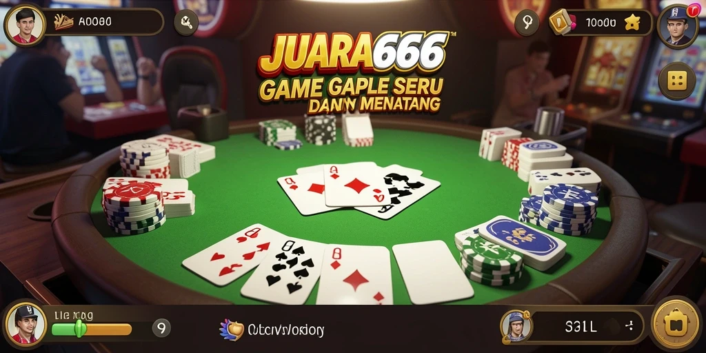 Screenshot gameplay JUARA666 menampilkan suasana seru permainan Gaple.