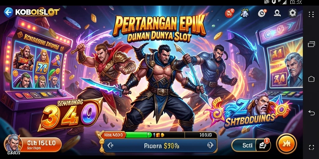 Screenshot gameplay KOBOISLOT menampilkan aksi pertarungan yang mendebarkan.