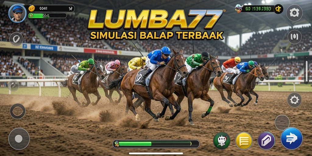 Tampilan gameplay LUMBA77 yang menunjukkan balapan seru.