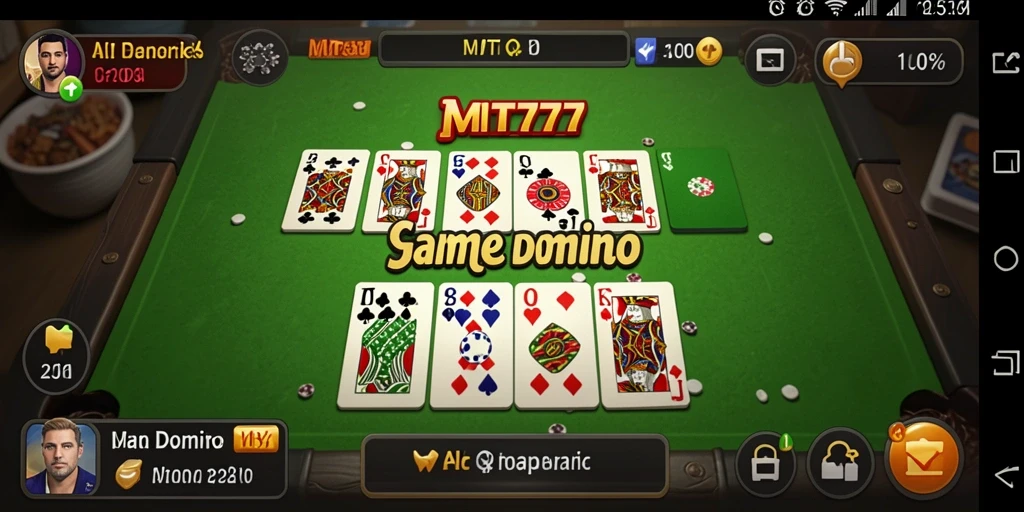 Tampilan gameplay seru dari MT777 dengan kartu Domino.