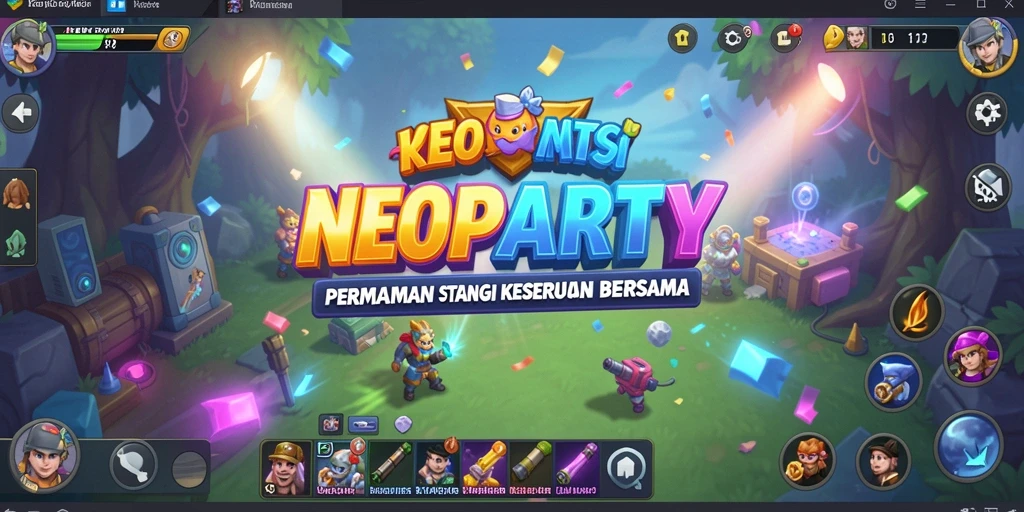 Tampilan gameplay NEOPARTY yang menegangkan dan menarik perhatian.