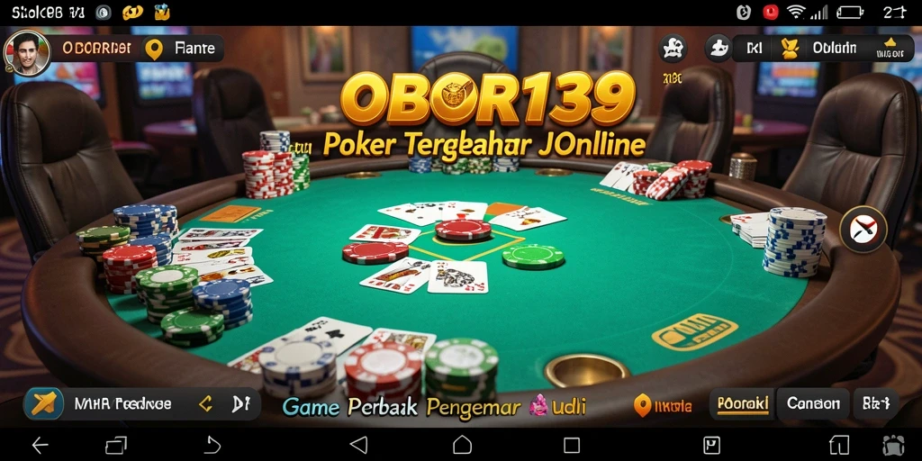Screenshot utama OBOR138 menampilkan gameplay intens dari permainan Poker.