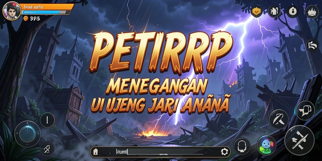 Screenshot utama PETIRRP menampilkan aksi menegangkan di dunia petualangan.