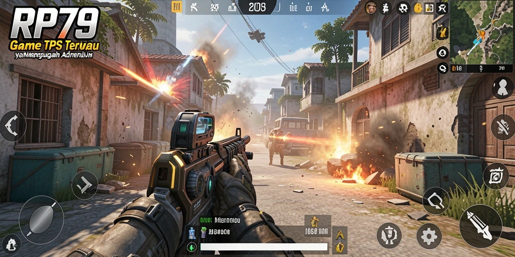 Tangkapan layar menunjukkan aksi seru dalam gameplay TPS RP79.