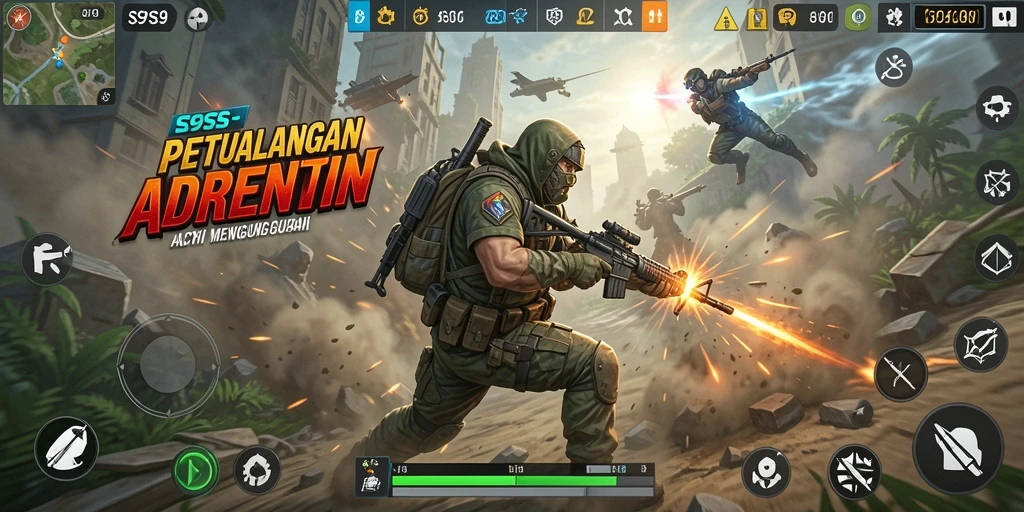Tangkapan layar S9S9 menampilkan aksi pertempuran yang intens.