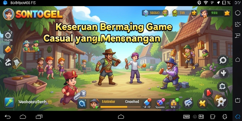 Screenshot utama gameplay SONTOGEL menampilkan keseruan dalam bermain game Casual.