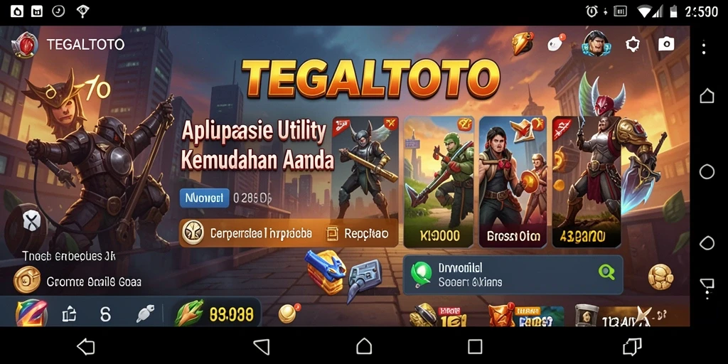 Tampilan antarmuka TEGALTOTO yang sederhana dan informatif.