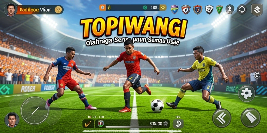Screenshot menampilkan gameplay seru di TOPIWANGI dengan aksi olahraga yang mendebarkan.